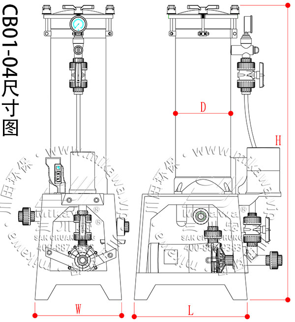 三川宏CB01-04过滤机尺寸图